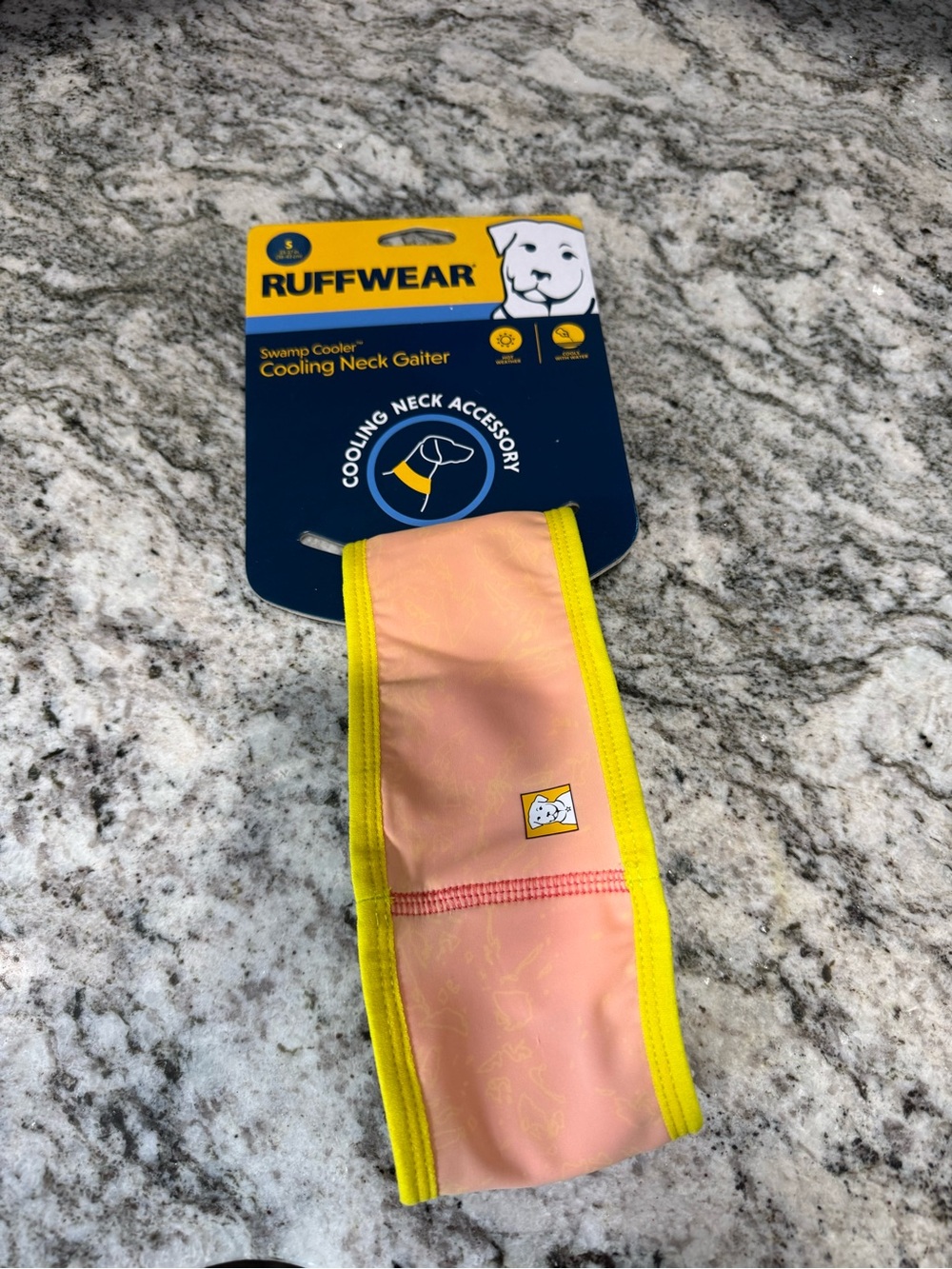 Ruffwear Swamp Cooler Dog Neck Gaiter, Salmon Pink/Blue Mist, Size Small